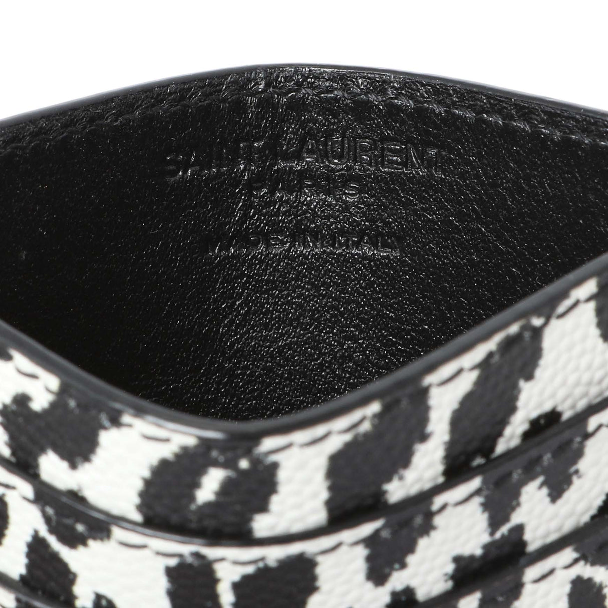 Saint Laurent Grain De Poudre Baby Cat Print Card Case Accessories Saint Laurent