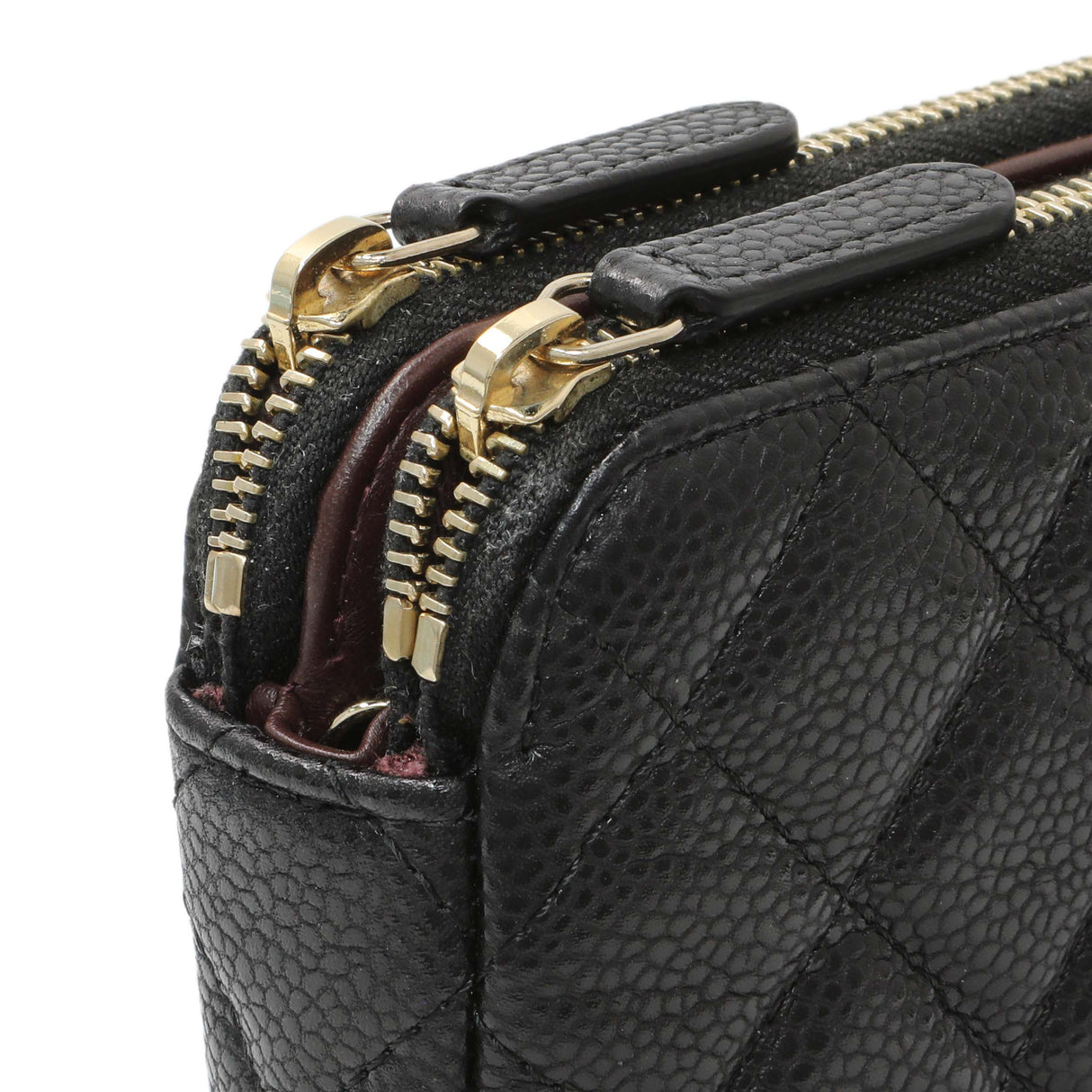 Chanel Black Caviar Quilted Small Clutch With Chain