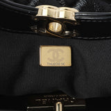 Chanel Black Shiny Crumpled Calfskin Quilted Mini 31 Shopping Bag Handbags Chanel
