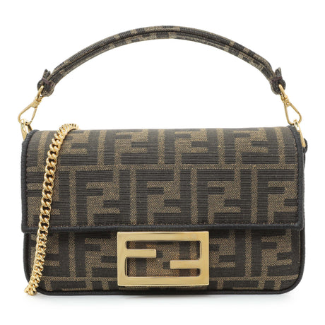 Fendi Fabric Jacquard FF 1974 Mini Baguette Handbags Fendi