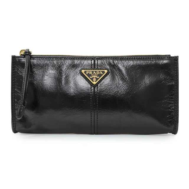 Prada Black Lux Calfskin Pouch Accessories Prada
