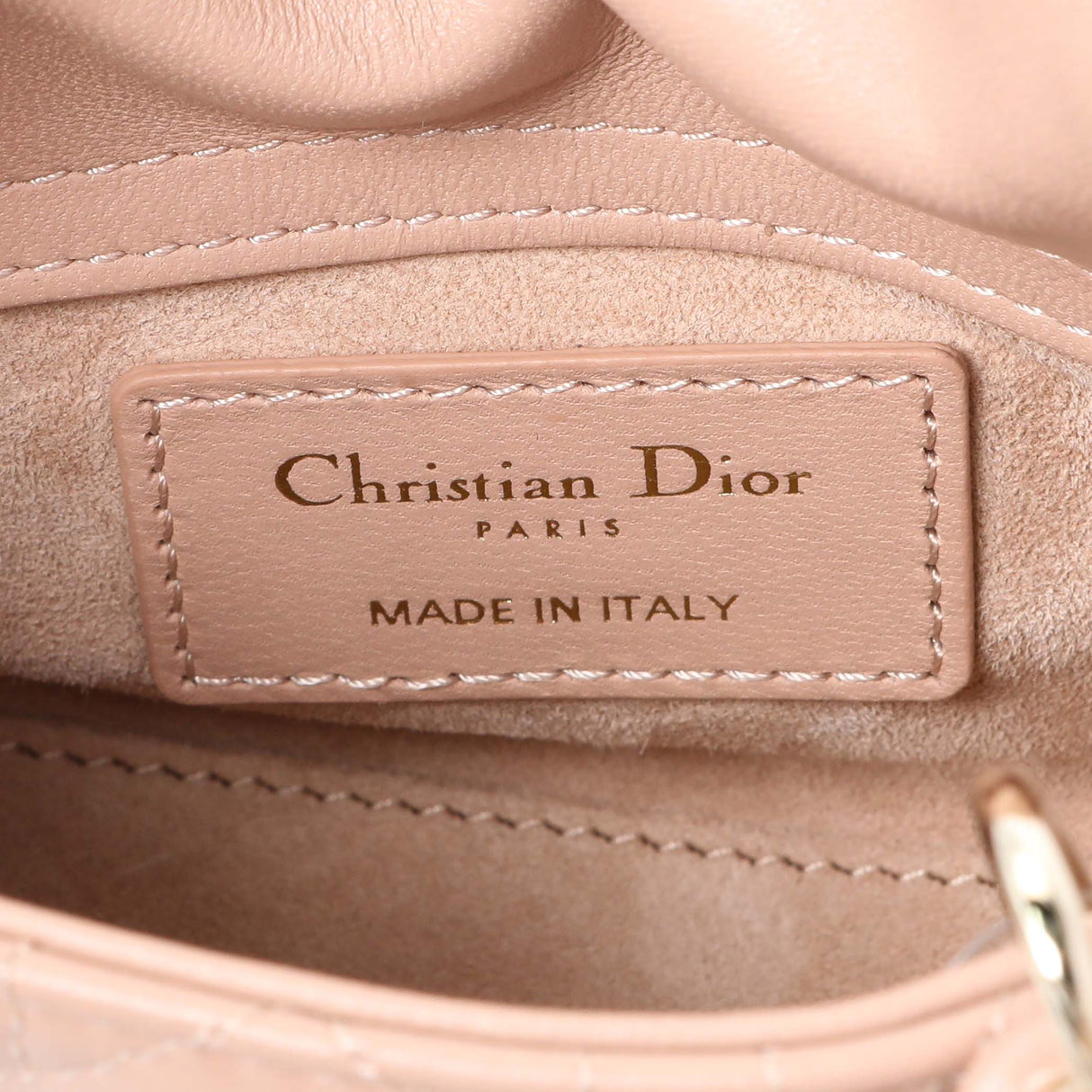 Christian Dior Lambskin Cannage Micro Lady Dior