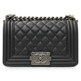 Chanel Black Quilted Calfskin Small Boy Flap Handbags Chanel