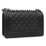 Chanel Black Quilted Calfskin Small Boy Flap Handbags Chanel
