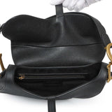 Christian Dior Black Grained Calfskin Saddle Bag Handbags Christian Dior
