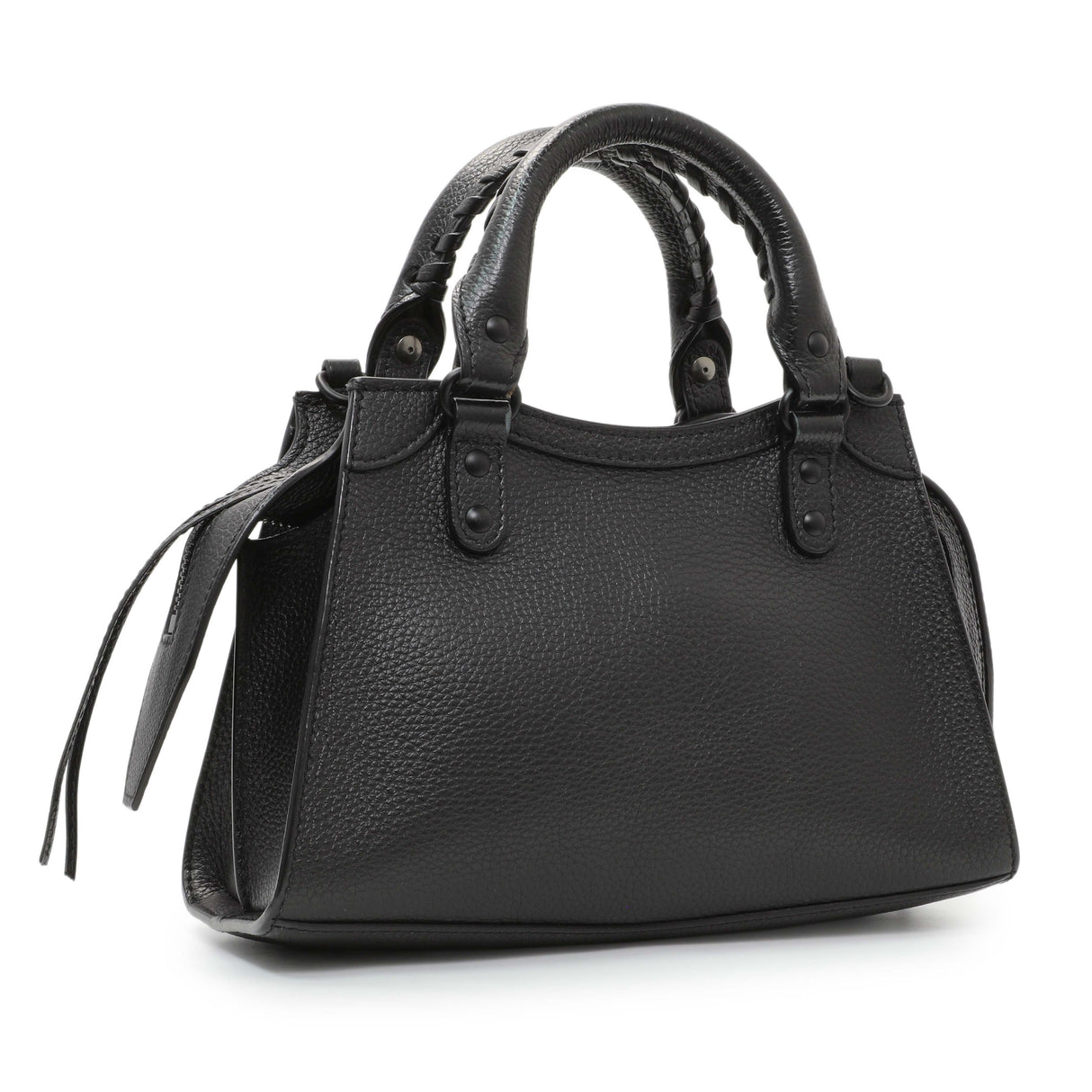 Balenciaga Black Grained Calfskin Neo Nano City Crossbody Handbags Hermes