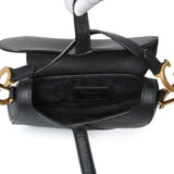 Christian Dior Black Grained Calfskin Mini Saddle Bag