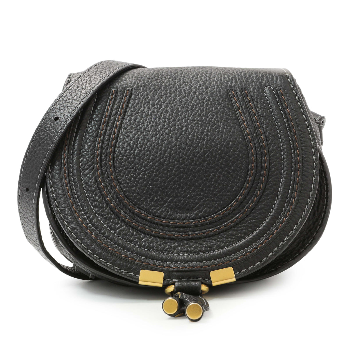 Chloe Black Calfskin Mini Marcie Round Crossbody Bag Handbags Chloe