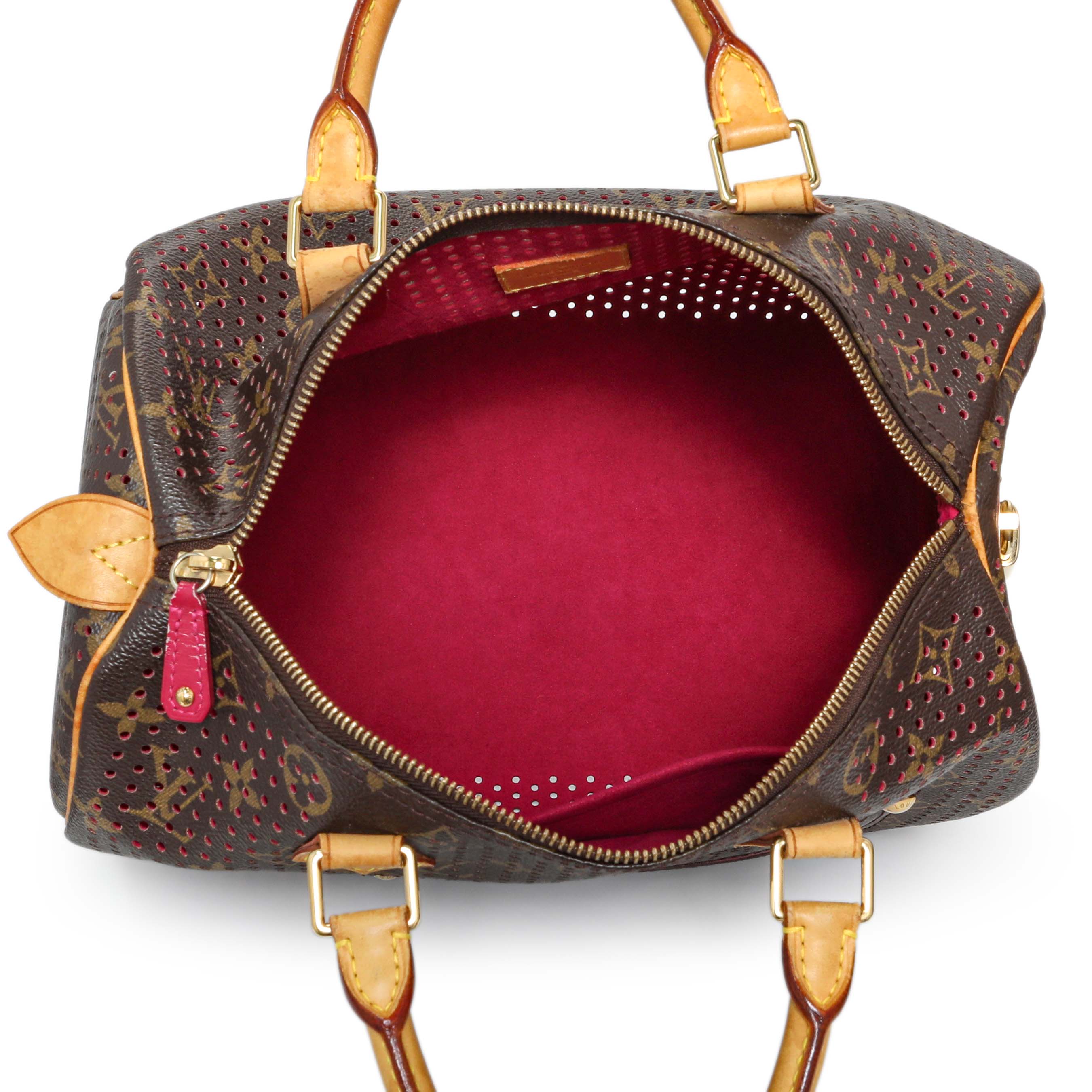 バッグ LOUIS VUITTON Monogram Perforated Speedy Louis Vuitton Perforated Fuchsia Monogram Canvas Speedy 30