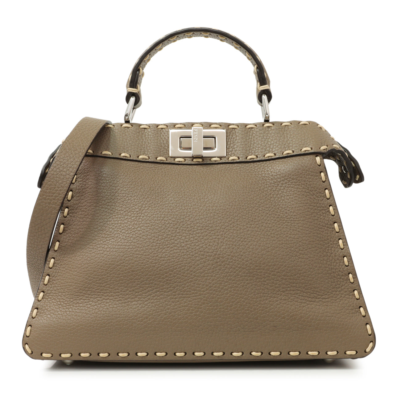 Fendi Cuoio Romano Selleria Small Peekaboo I SEE U Iconic Fendi Cuoio Romano Selleria Small Peekaboo I SEE U Iconic