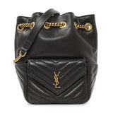 Saint Laurent Black Lambskin Matelasse Monogram Joe Nano Bucket Bag Handbags Saint Laurent