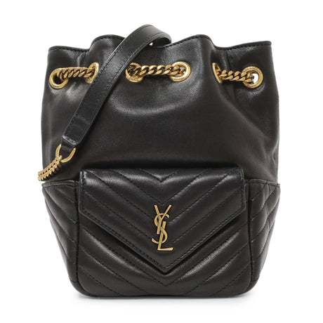 Saint Laurent Black Lambskin Matelasse Monogram Joe Nano Bucket Bag Handbags Saint Laurent