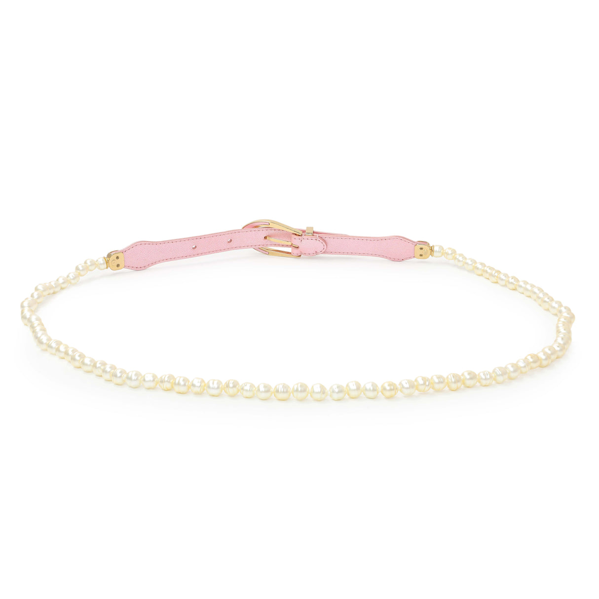 Chanel Iridescent Pink Lambskin Pearl Belt Accessories Chanel