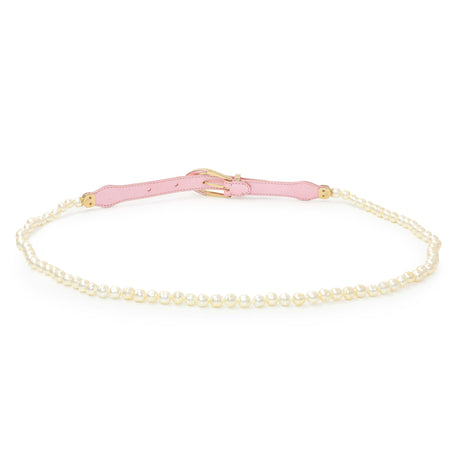 Chanel Iridescent Pink Lambskin Pearl Belt Accessories Chanel