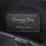 Christian Dior Black Grained Calfskin Mini Saddle Bag
