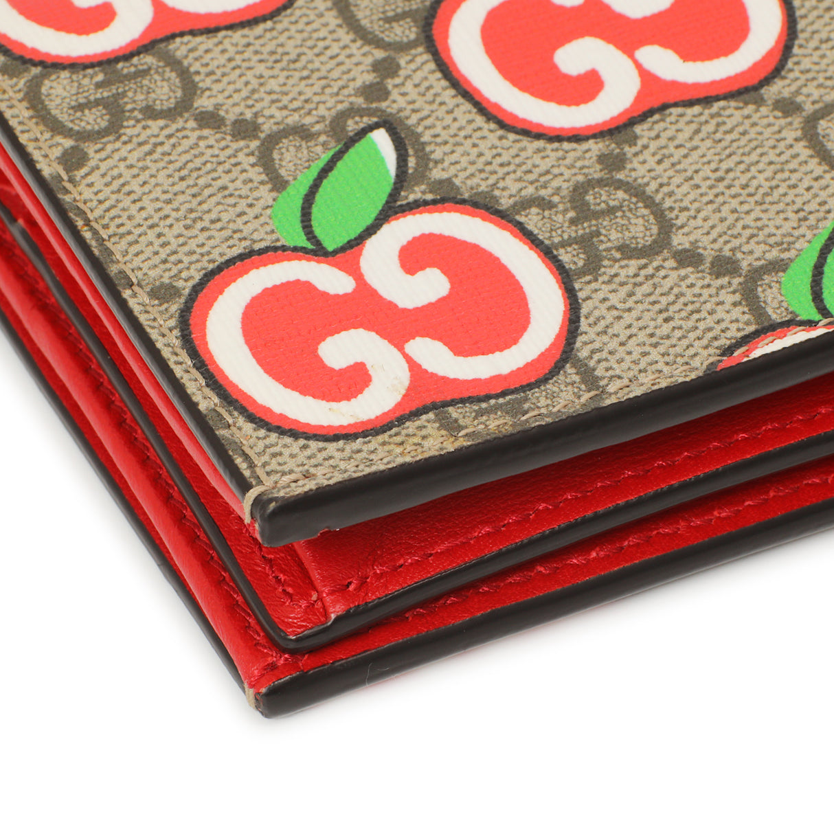 Gucci GG Supreme Monogram Apple Card Case Wallet