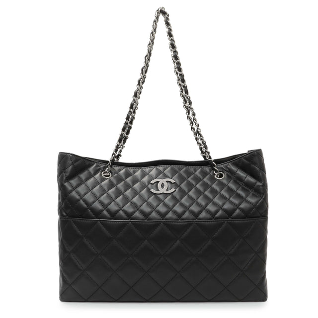 Chanel Black Calfskin Quilted Large In the Business Tote Handbags Chanel