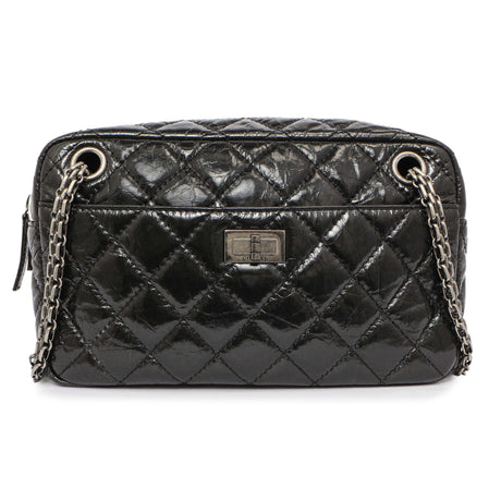 Chanel Black Glazed Calfskin Small Reissue Camera Case Bag