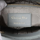 Christian Dior Grey Lambskin Cannage Mini Lady Dior