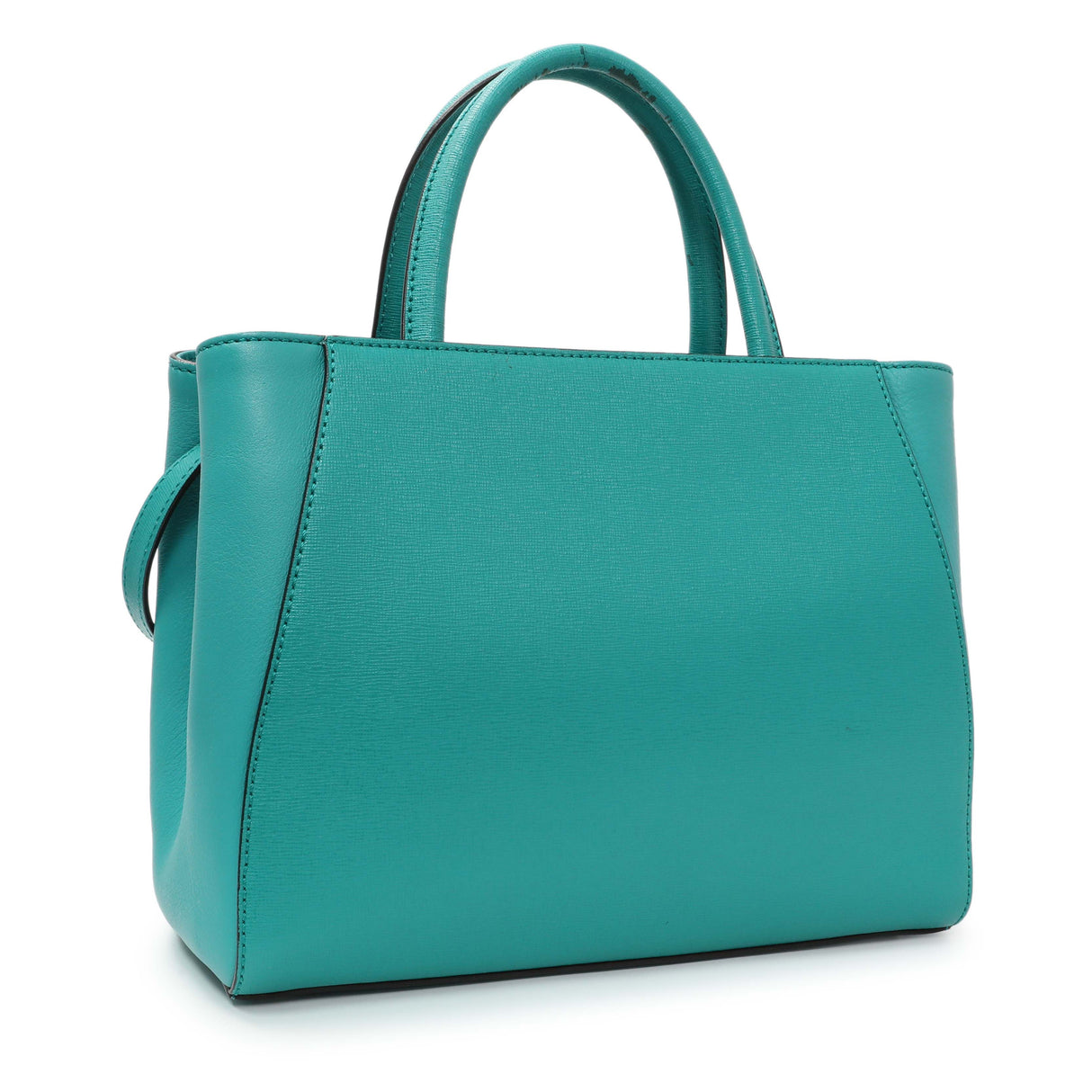 Fendi Teal Vitello Elite Petite 2Jours Tote Handbags Fendi