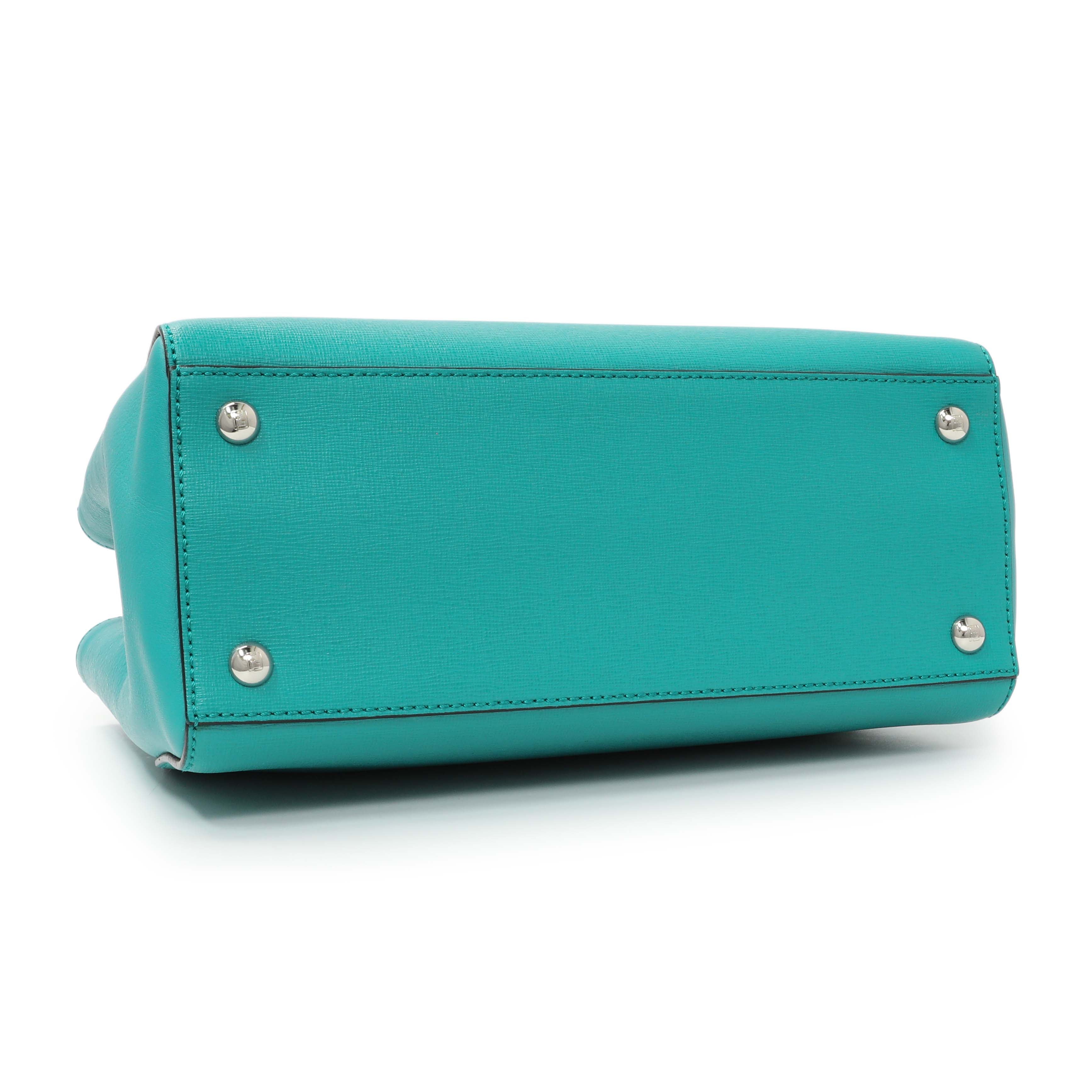 Fendi Teal Vitello Elite Petite 2Jours Tote – Modaselle
