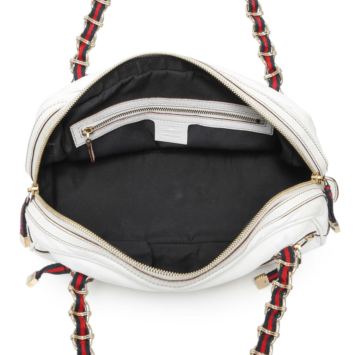 Gucci White Calfskin Capri Small Bowler Handbags Gucci