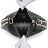 Valentino Black Grained Calfskin Rockstud Crossbody Handbags Valentino