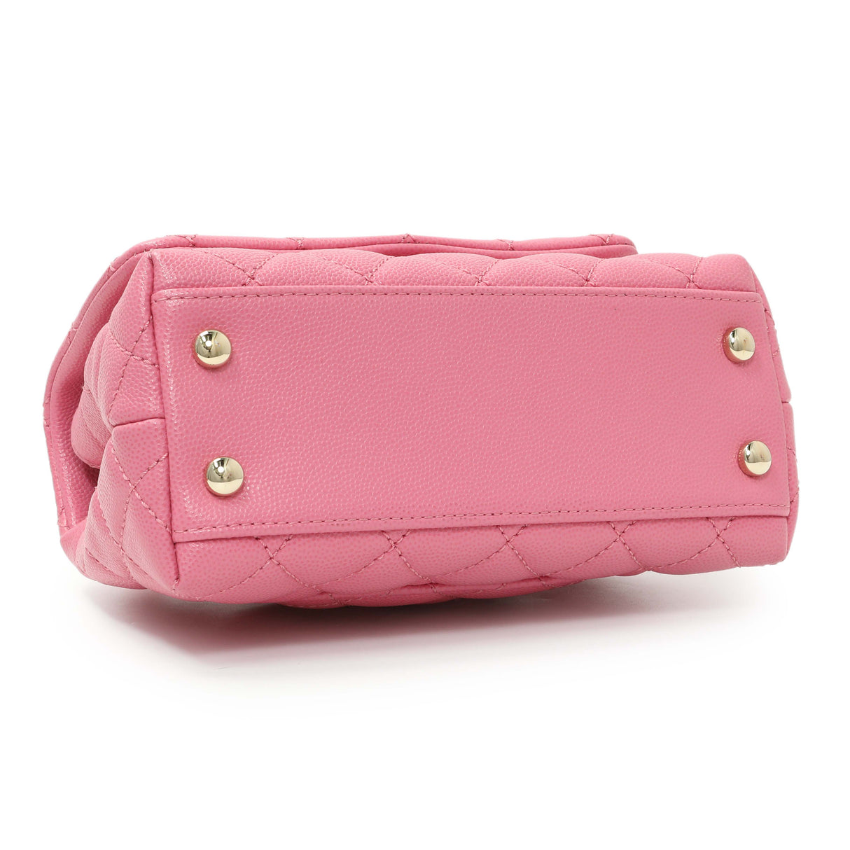 Chanel Pink Caviar Quilted Extra Mini Coco Handle Flap Handbags Chanel