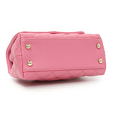 Chanel Pink Caviar Quilted Extra Mini Coco Handle Flap Handbags Chanel