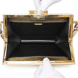 Prada Gold Saffiano Frame Shoulder Bag