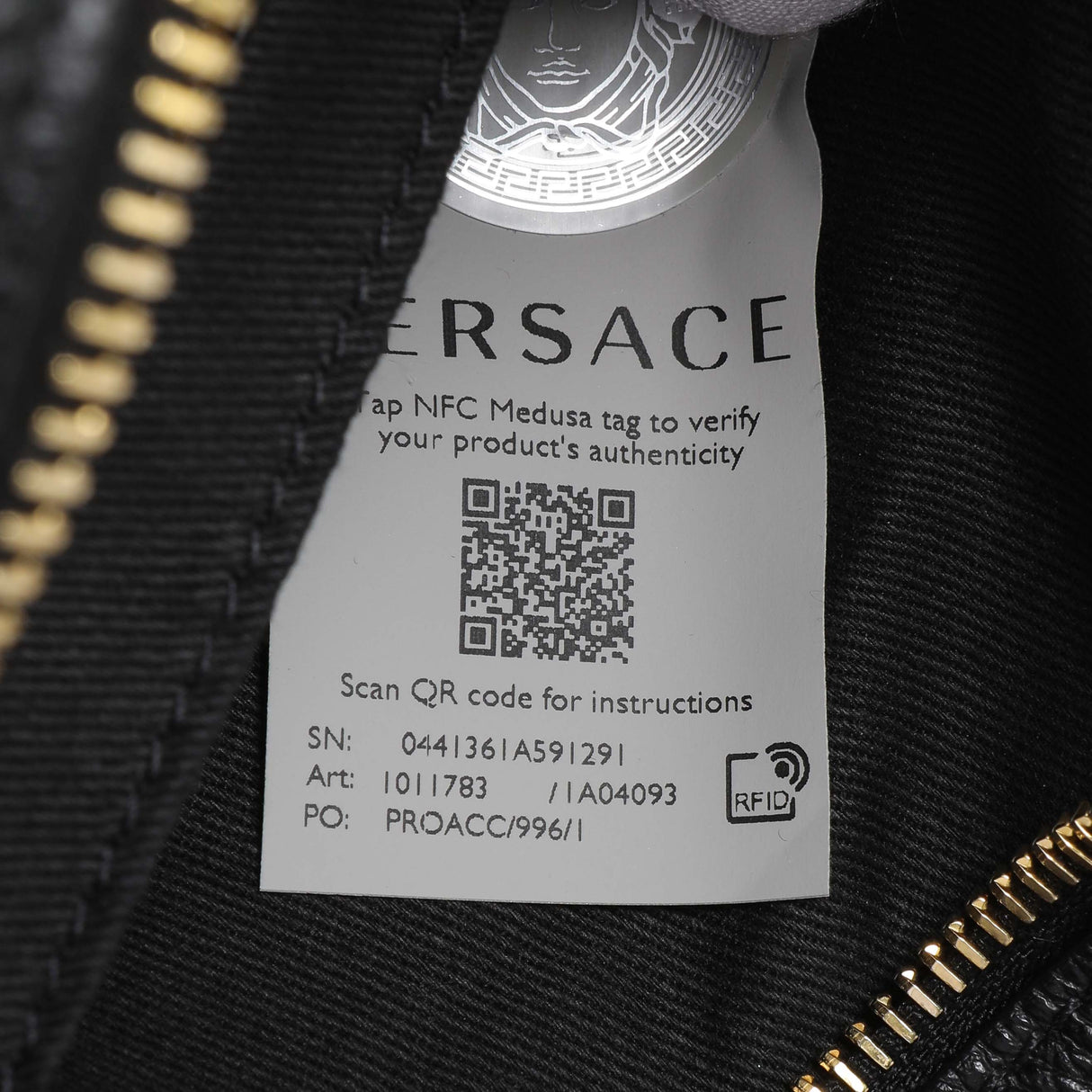 Versace Black Grained Calfskin Virtus Small Bowling Bag Handbags Versace