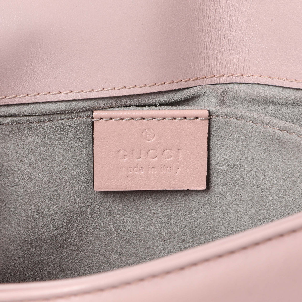 Gucci Pink Calfskin Mini GG Marmont Shoulder Bag Handbags Gucci