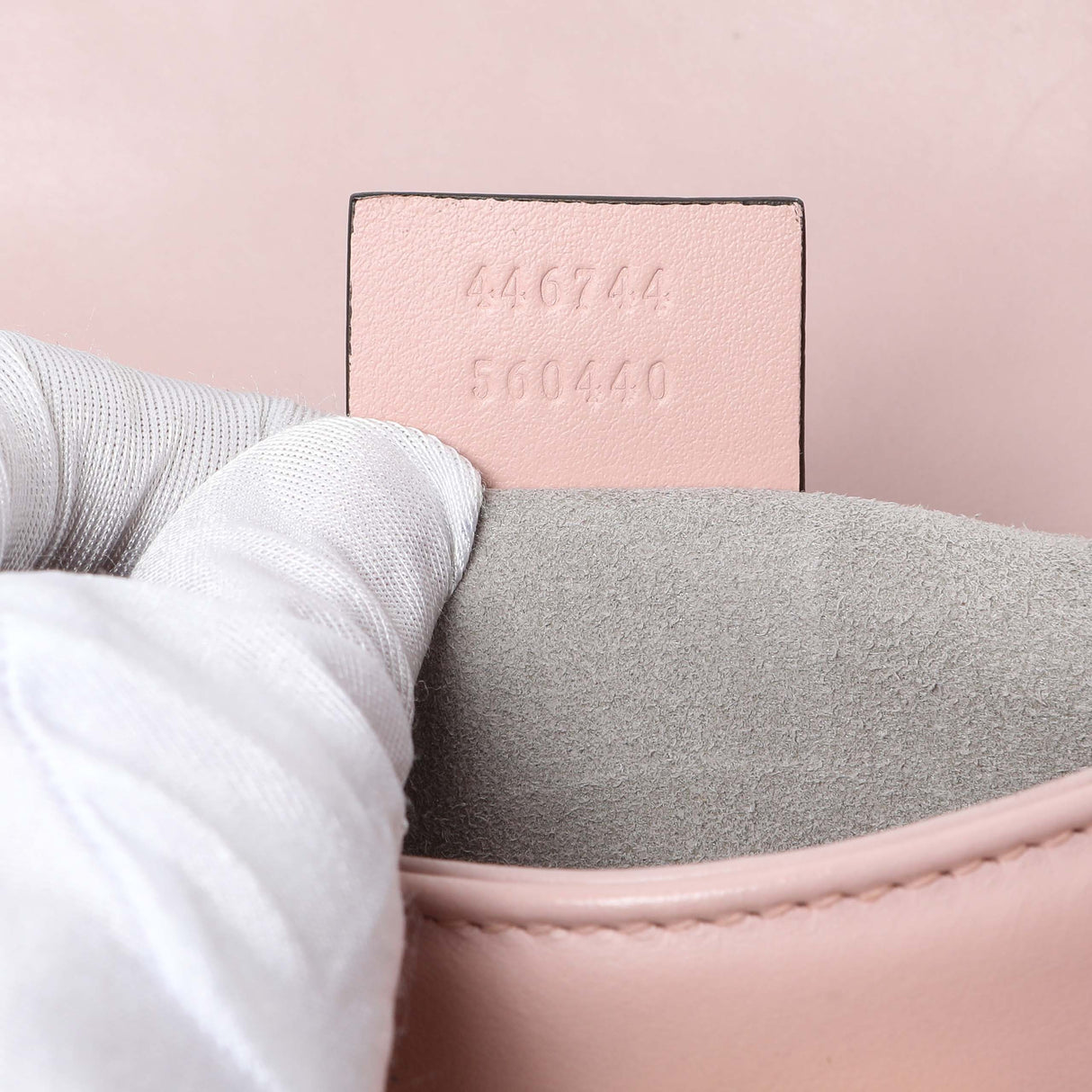 Gucci Pink Calfskin Mini GG Marmont Shoulder Bag Handbags Gucci