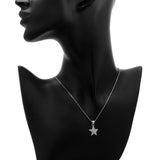 18K White Gold 0.30 Carat Diamond Star Pendant Fine Jewellery Modaselle