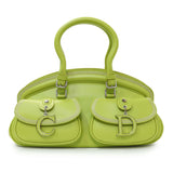 Christian Dior Green Calfskin Medium Detective Satchel Handbags Christian Dior