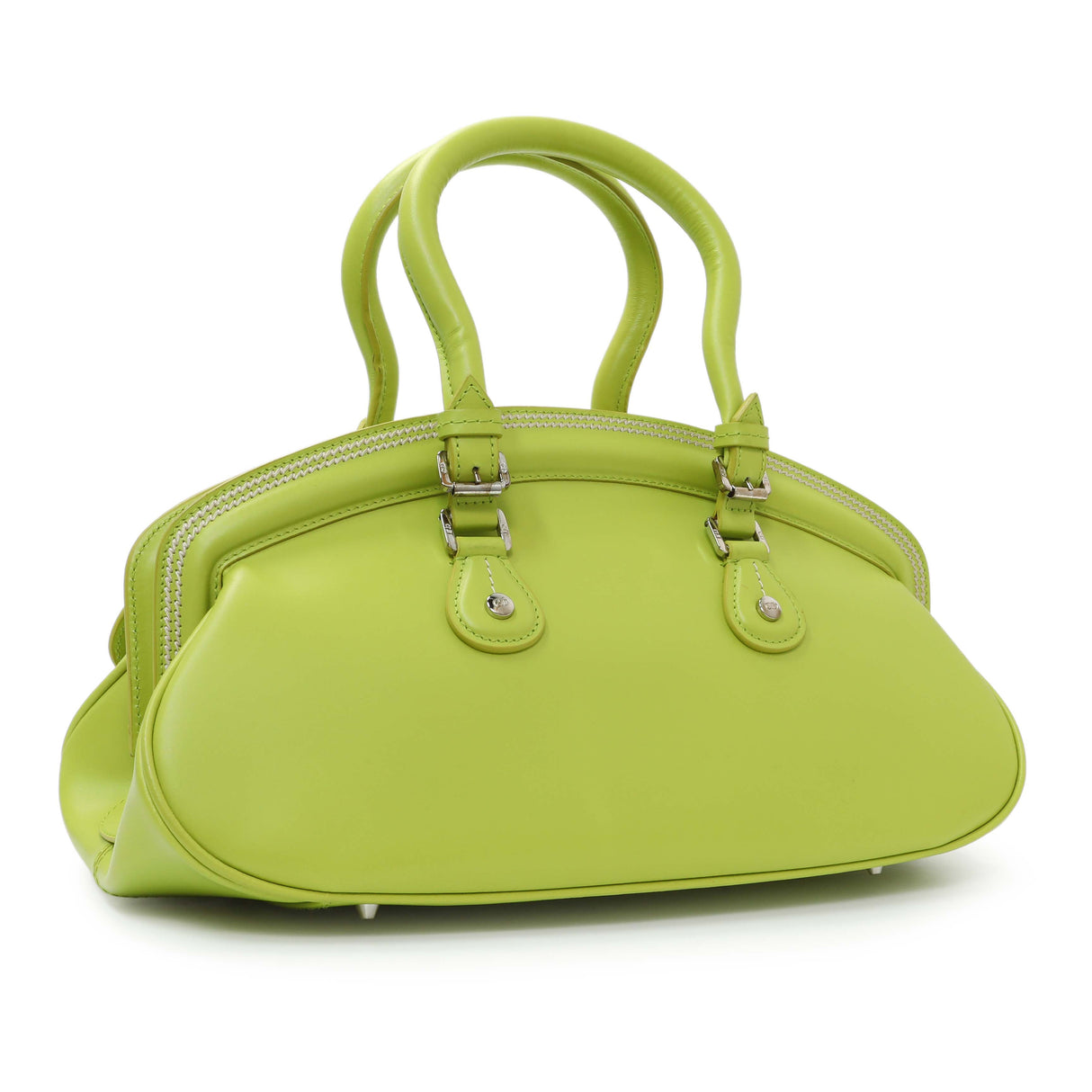 Christian Dior Green Calfskin Medium Detective Satchel Handbags Christian Dior