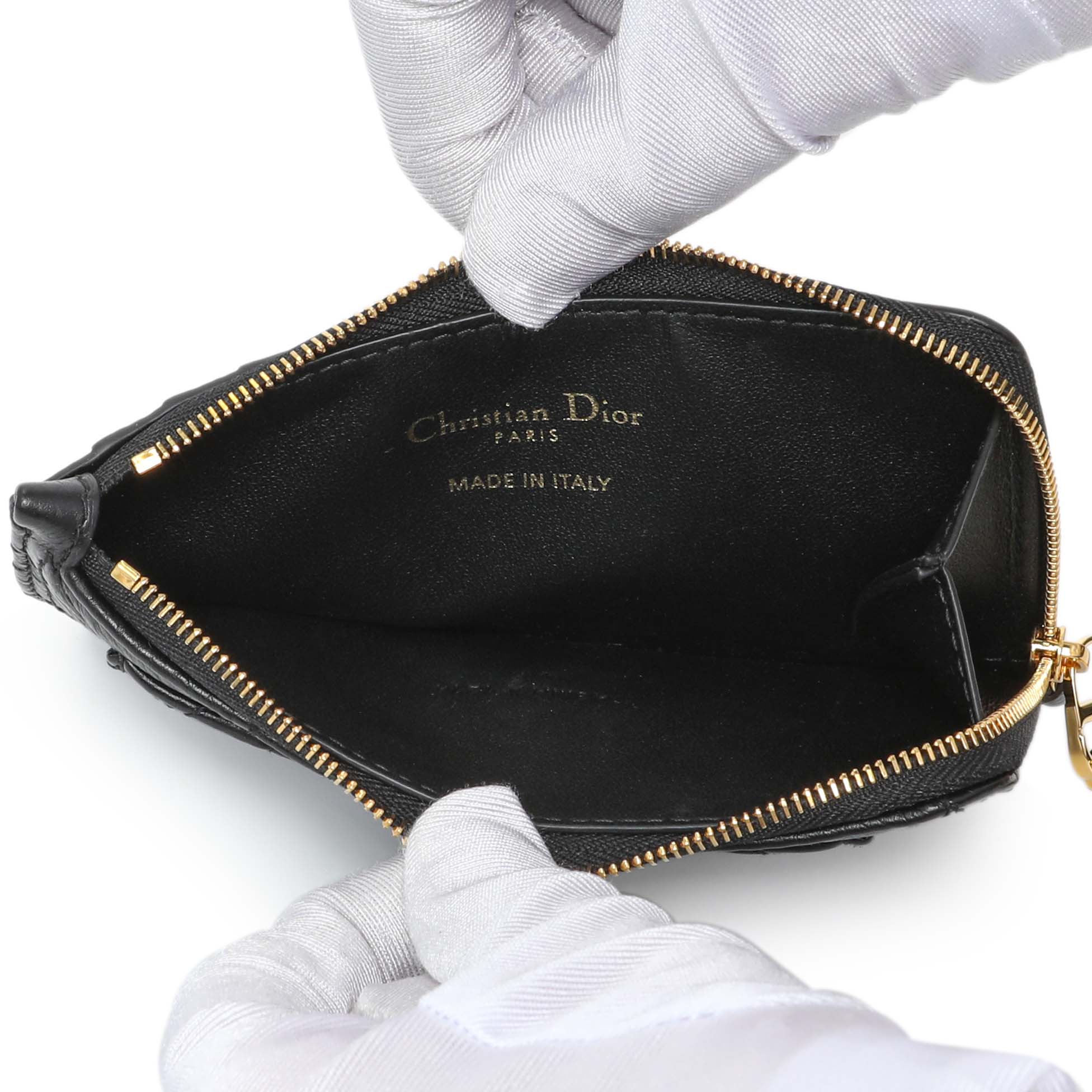 Christian Dior Supple Calfskin Cannage Lady Dior Cosmos Zipped