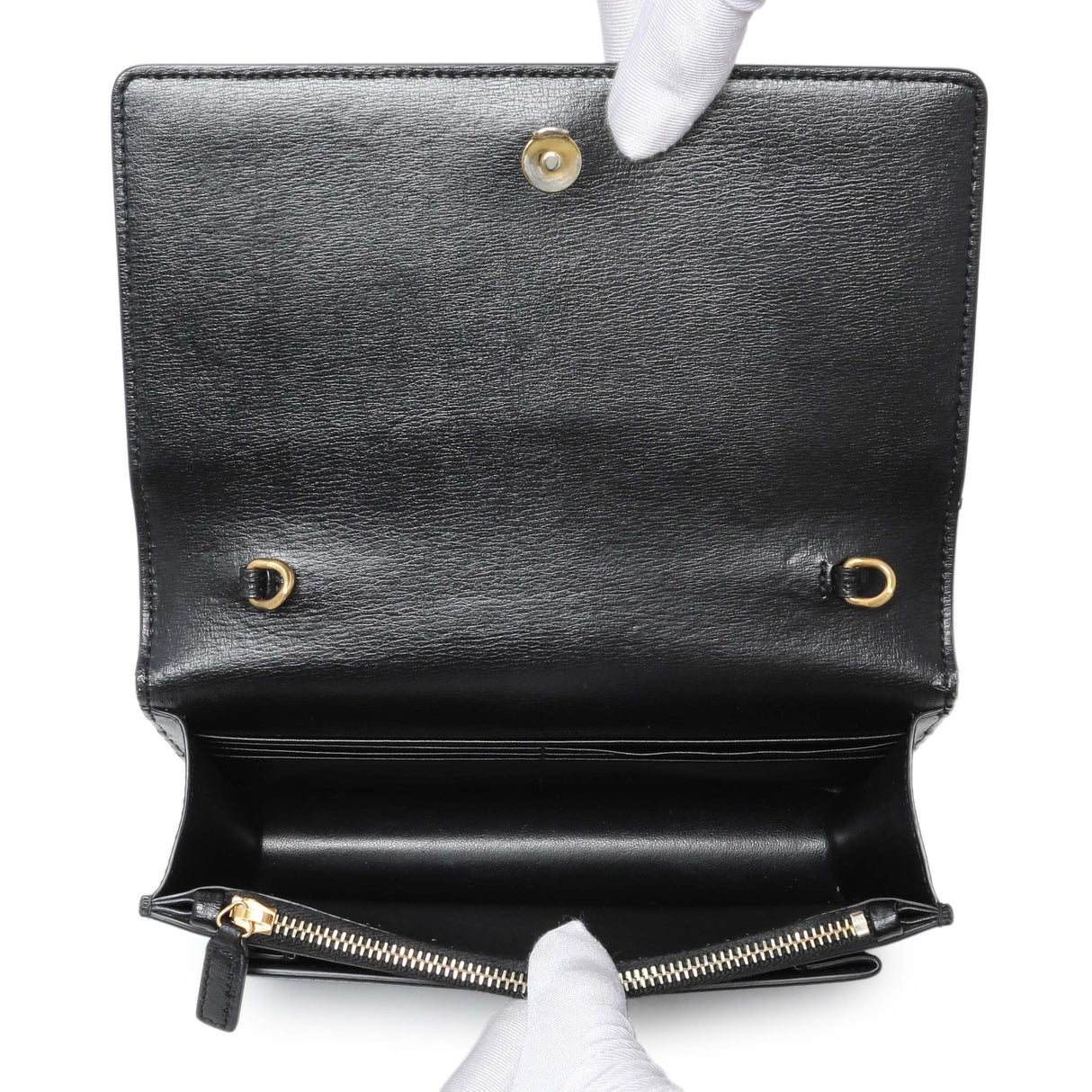 Saint Laurent Black Calfskin Monogram Sunset Chain Wallet Handbags Saint Laurent