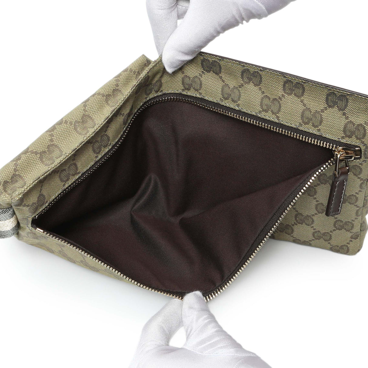 Gucci Monogram Coated Canvas Double Pocket Belt Bag Handbags Gucci