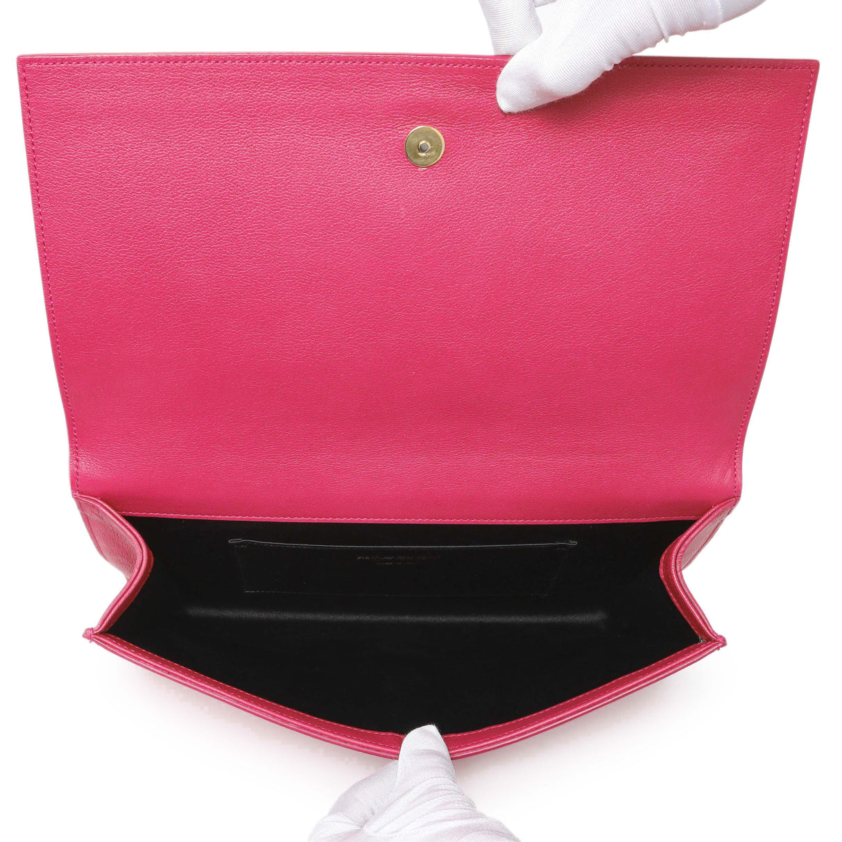 Saint Laurent Fuchsia Calfskin Monogram Large Belle De Jour Clutch Handbags Saint Laurent