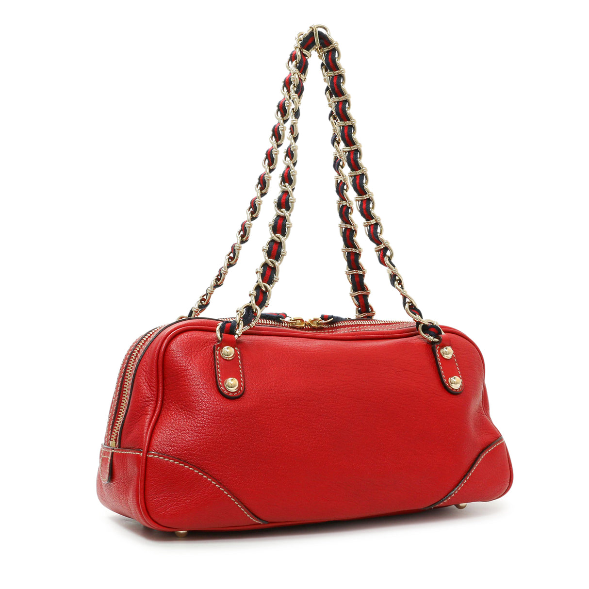Gucci Red Calfskin Capri Small Bowler Handbags Gucci