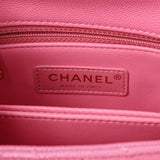 Chanel Pink Caviar Quilted Extra Mini Coco Handle Flap Handbags Chanel