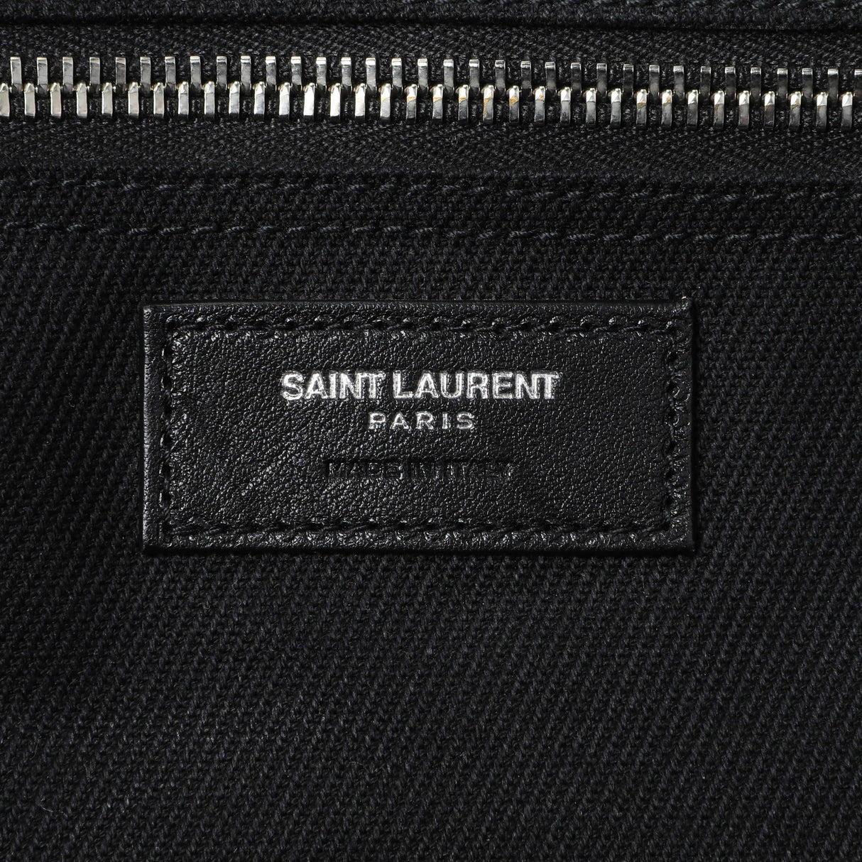 Saint Laurent Black Linen Calfskin Rive Gauche Tote Handbags Saint Laurent