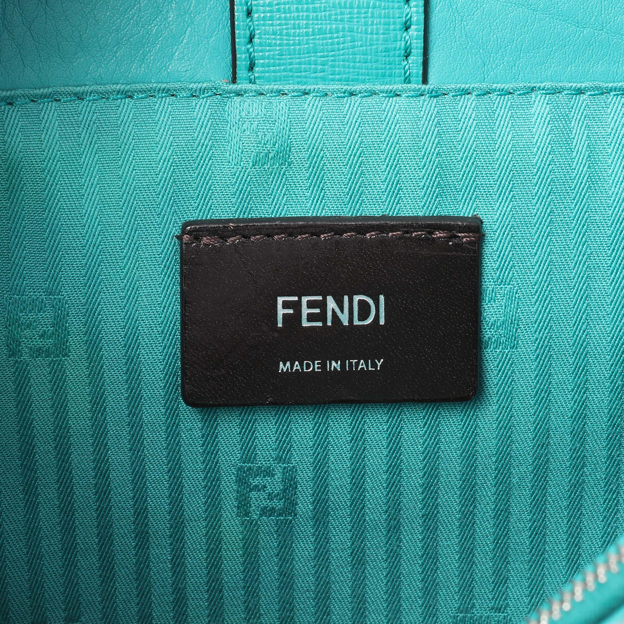 Fendi Teal Vitello Elite Petite 2Jours Tote Handbags Fendi
