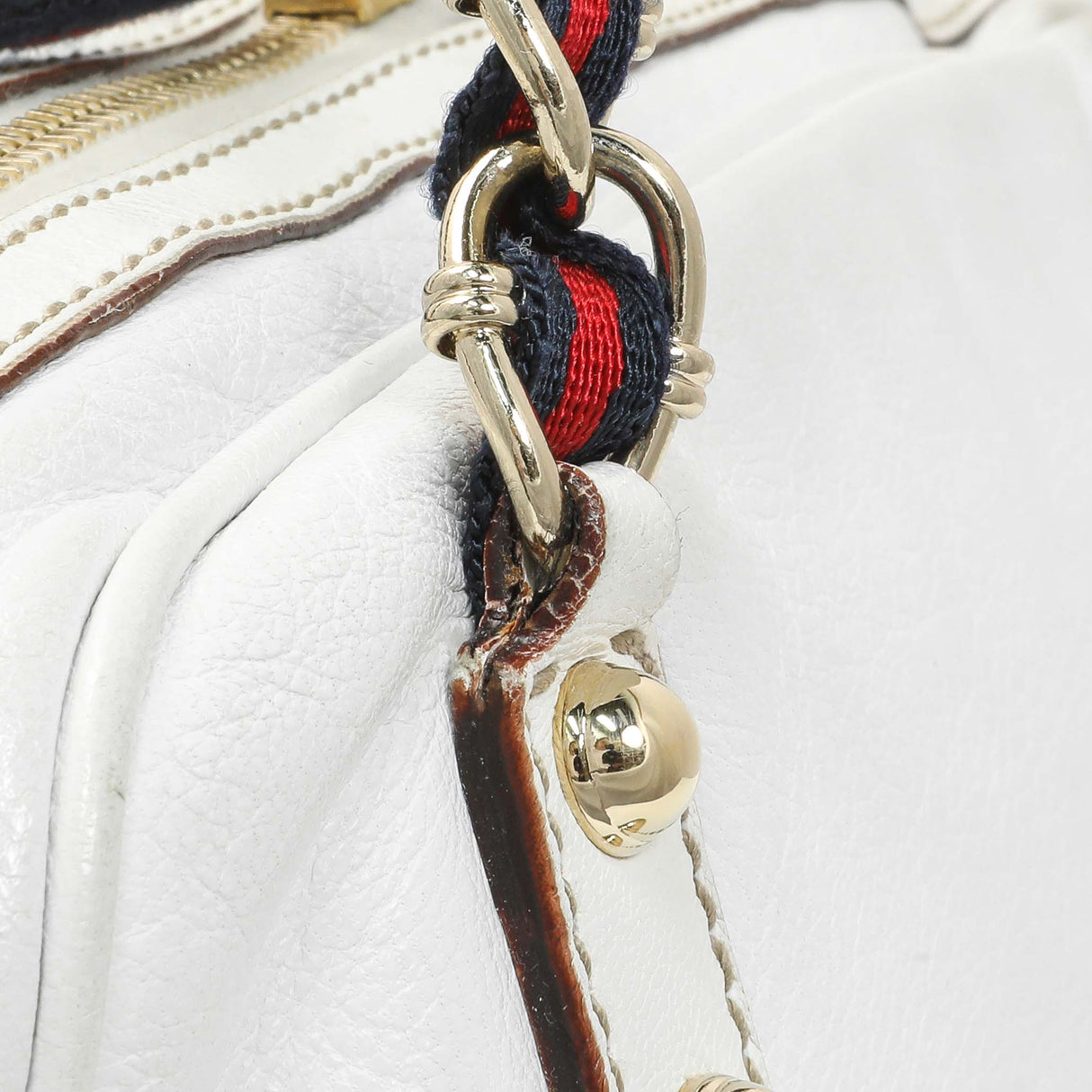 Gucci White Calfskin Capri Small Bowler Handbags Gucci