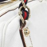 Gucci White Calfskin Capri Small Bowler Handbags Gucci