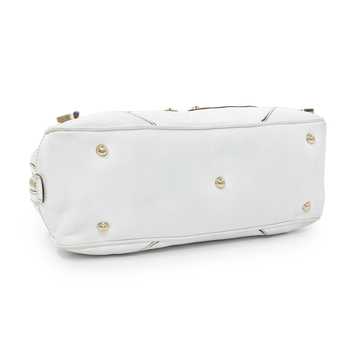 Gucci White Calfskin Capri Small Bowler Handbags Gucci
