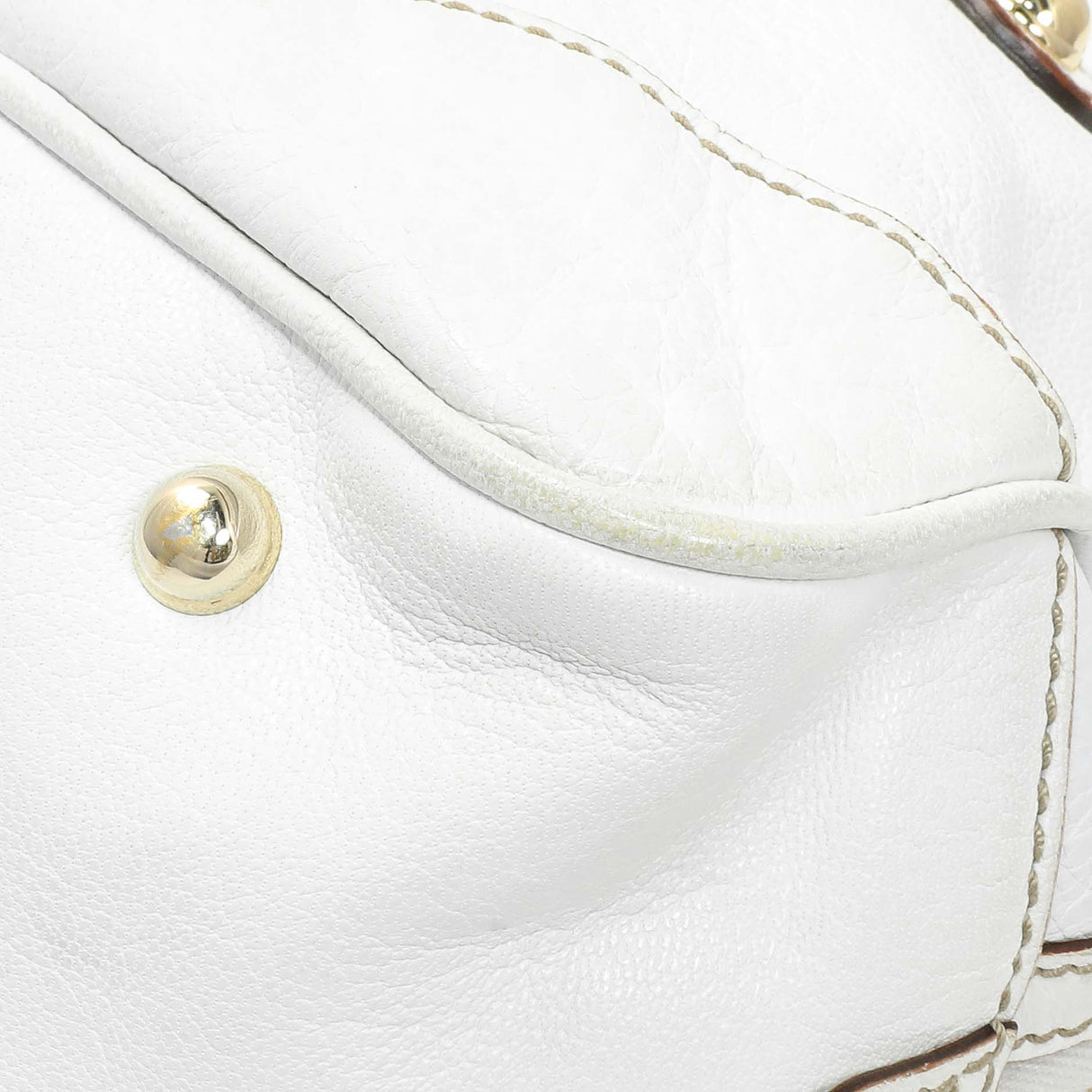 Gucci White Calfskin Capri Small Bowler Handbags Gucci