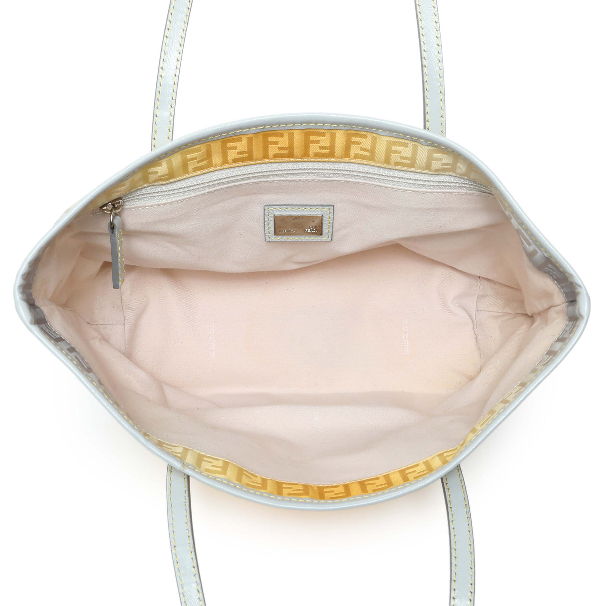 Fendi Yellow Grey Zucchino Canvas Tote