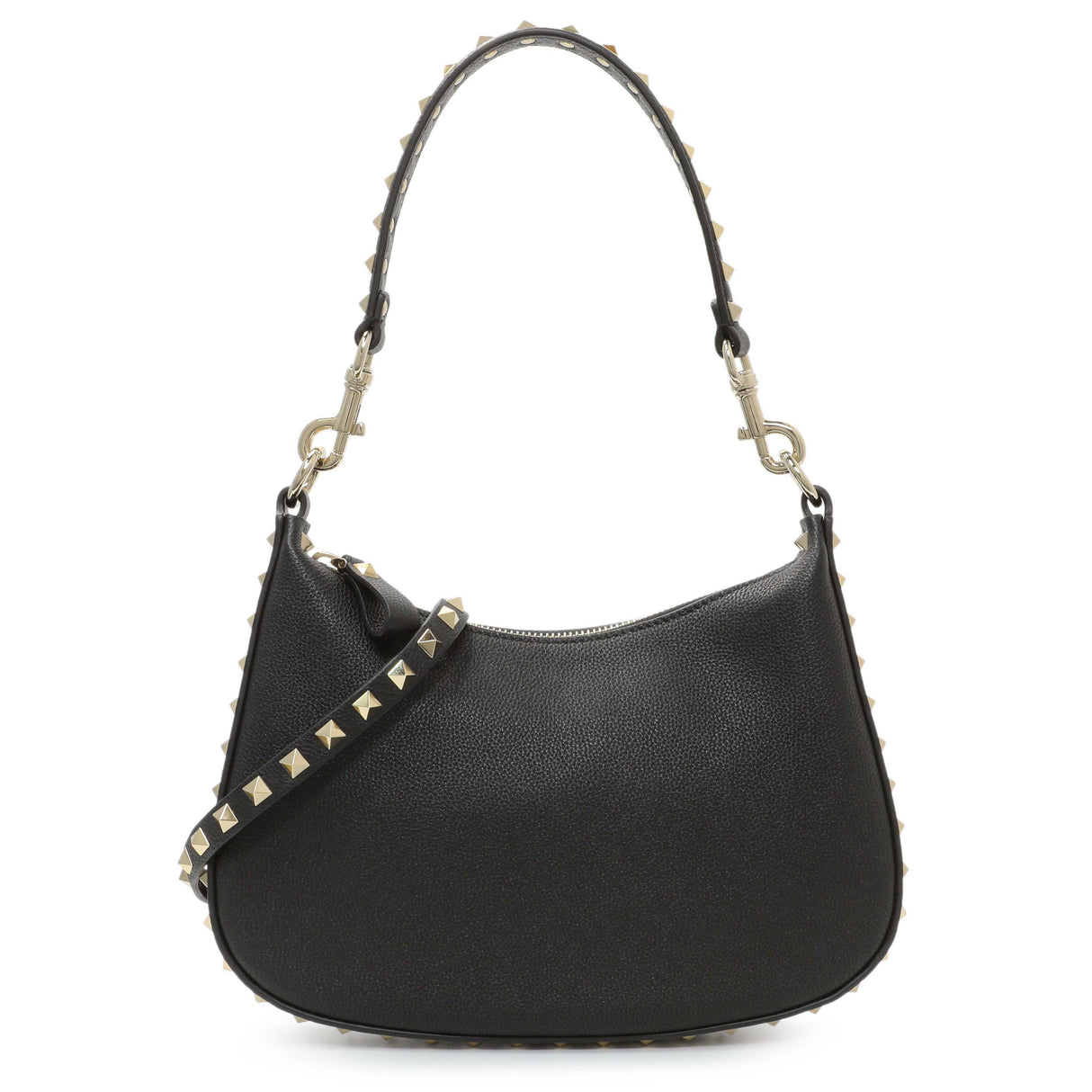 Valentino Black Grained Calfskin Rockstud Crossbody Handbags Valentino